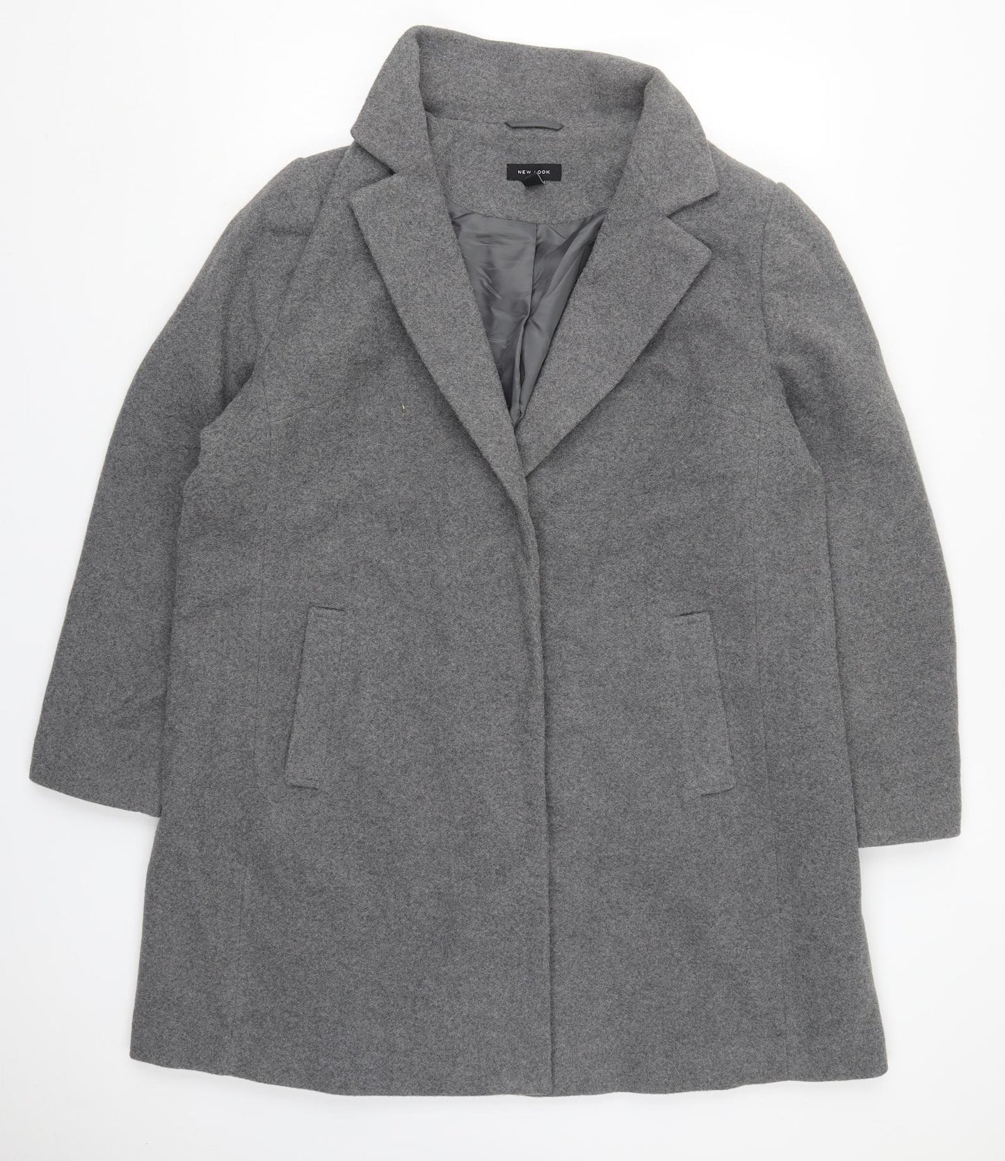New Look Womens Grey   Pea Coat Coat Size 18  Button