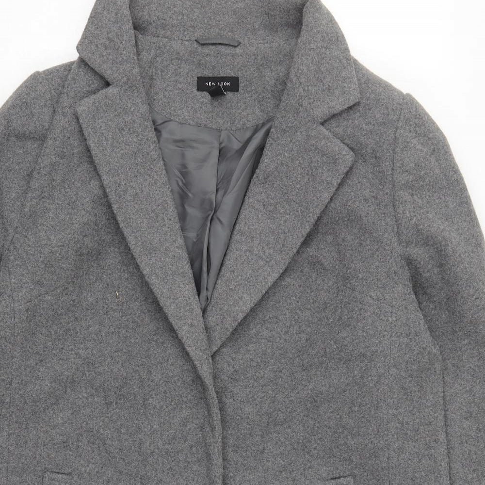 New Look Womens Grey   Pea Coat Coat Size 18  Button