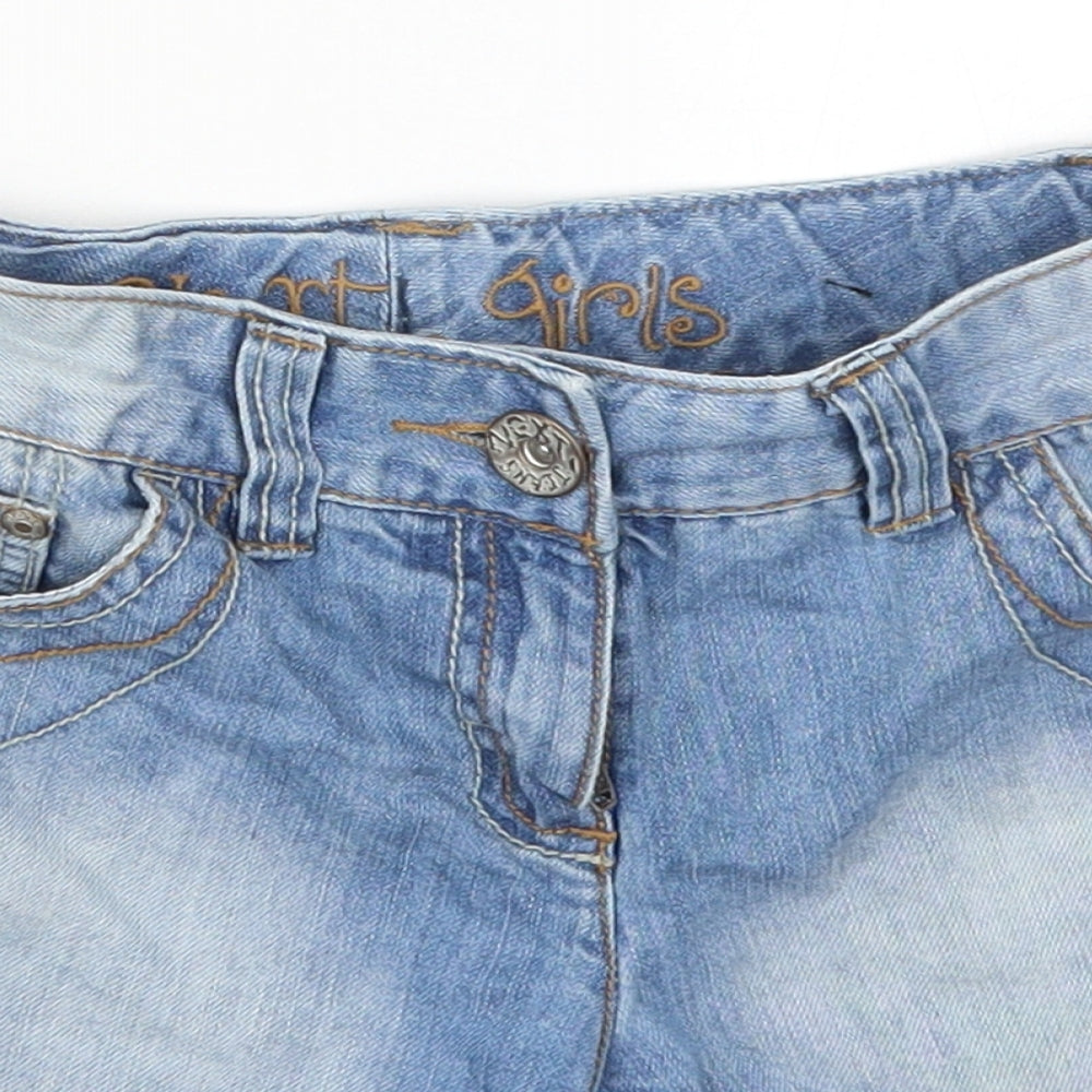 NEXT Girls Blue  Cotton Mom Shorts Size 8 Years  Regular