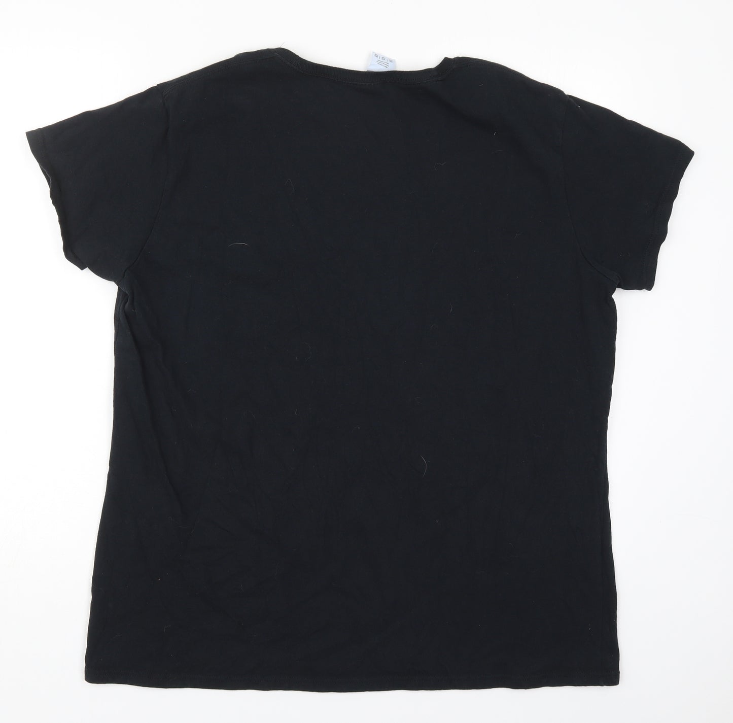 Gildan Womens Black  Cotton Basic T-Shirt Size 2XL Crew Neck - Judgement Repellent