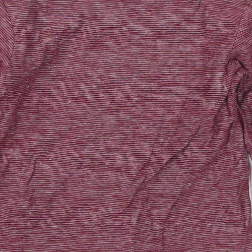 Matalan Boys Red Striped Cotton Basic T-Shirt Size 9-12 Months Round Neck Pullover