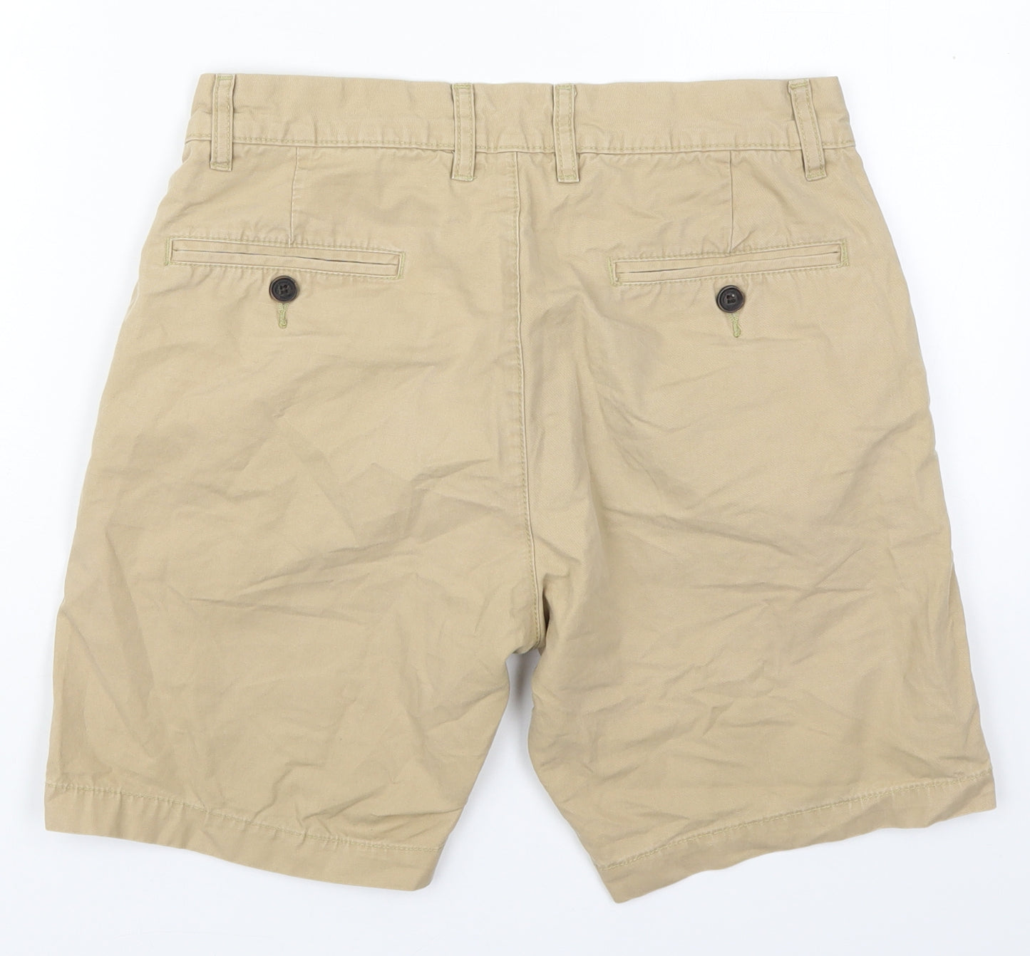 H&M Mens Beige  Cotton Bermuda Shorts Size 30 L8 in Regular Button