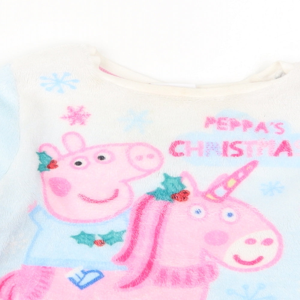 George Girls Blue Solid Polyester Top Pyjama Top Size 3-4 Years  Pullover - Peppa Pig Unicorn