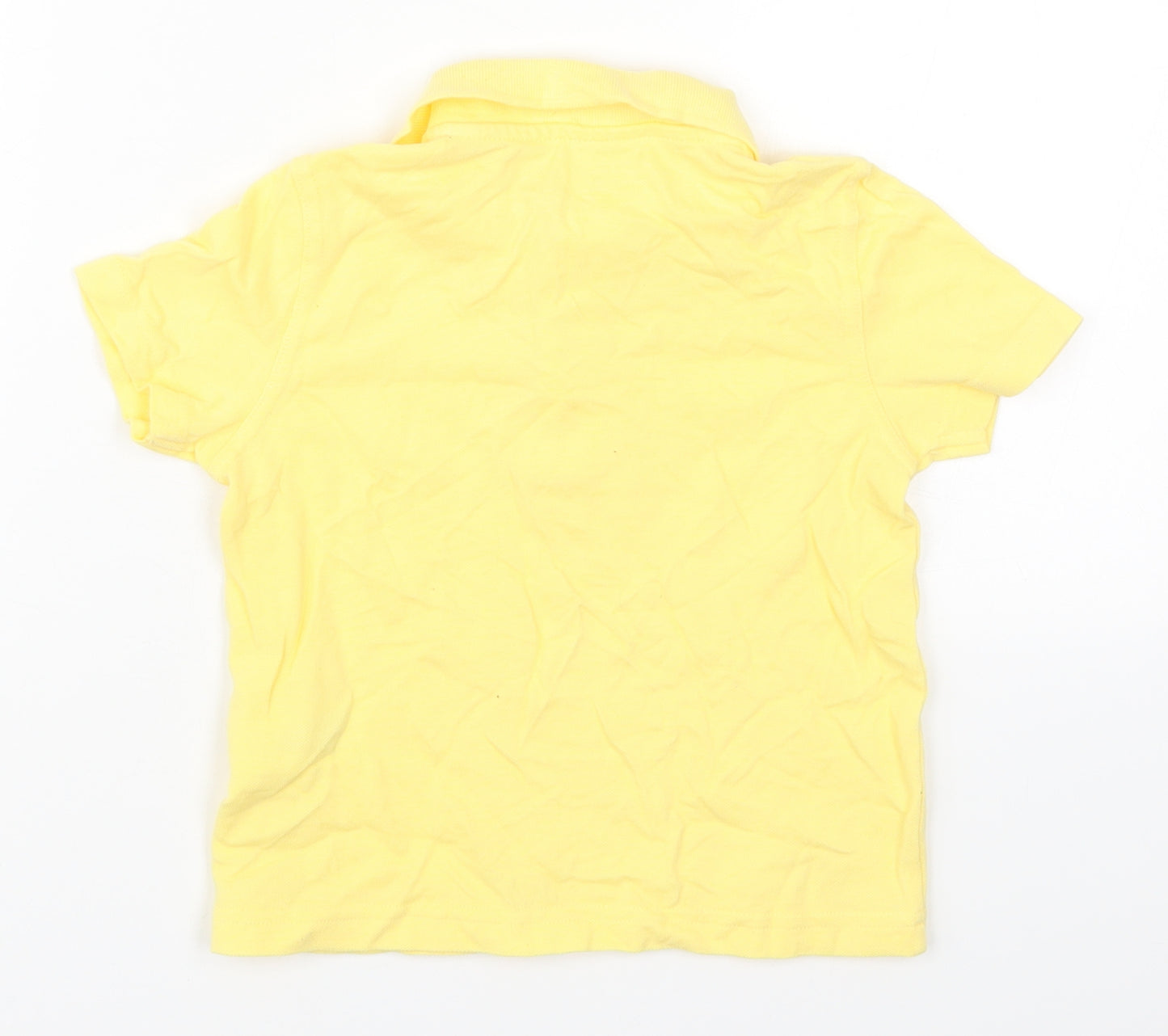 George Boys Yellow  Cotton Basic Polo Size 3-4 Years Collared Pullover