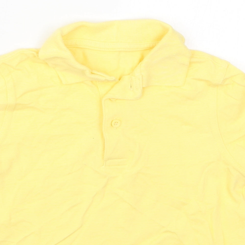 George Boys Yellow  Cotton Basic Polo Size 3-4 Years Collared Pullover