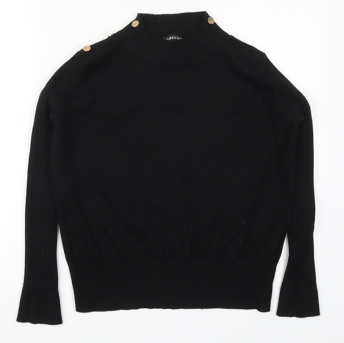 Cameo Rose Womens Black Round Neck  Viscose Pullover Jumper Size L