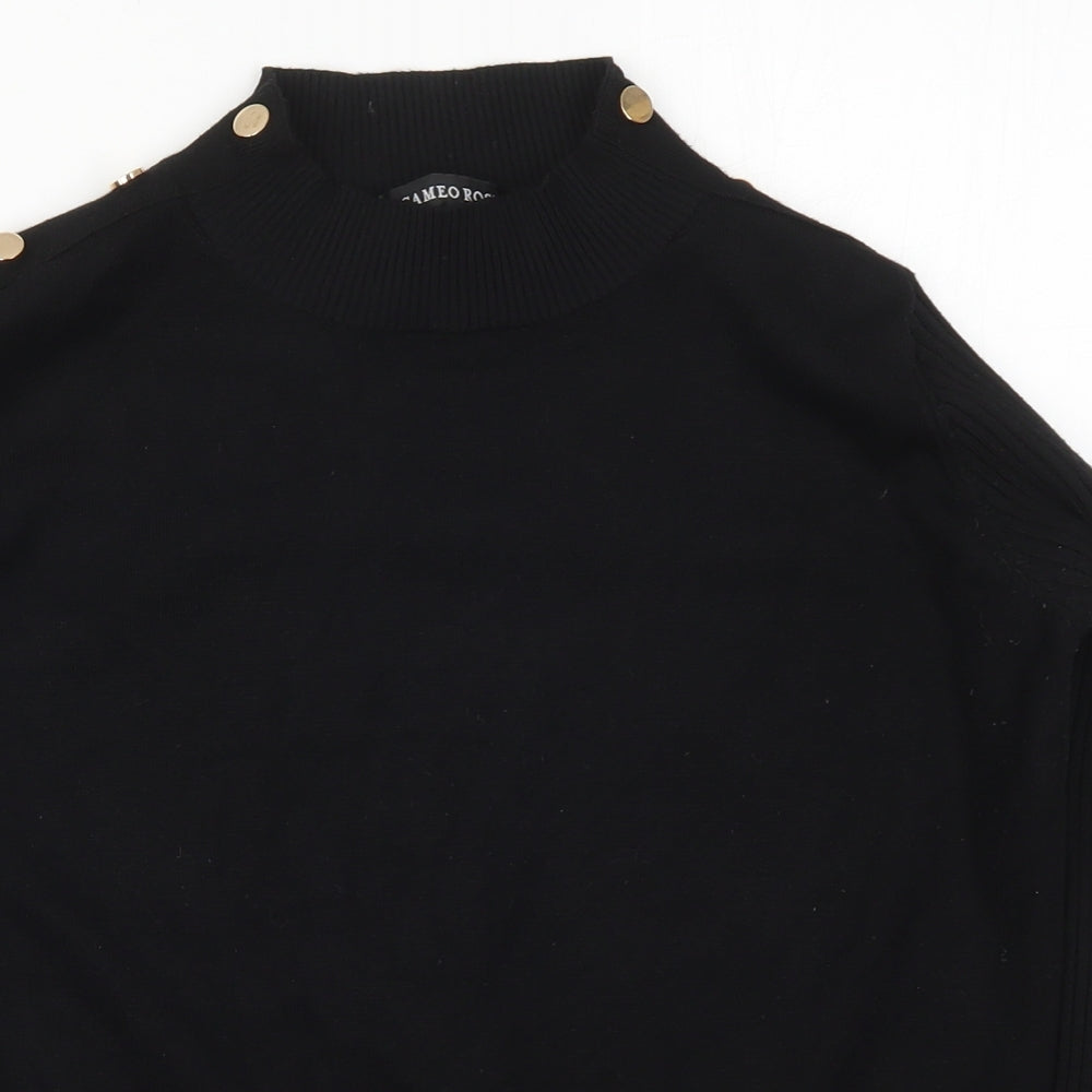 Cameo Rose Womens Black Round Neck  Viscose Pullover Jumper Size L