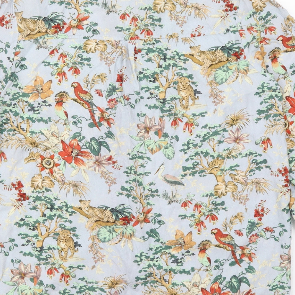 TU Womens Multicoloured Floral Viscose Basic Button-Up Size 18 Collared - Animals