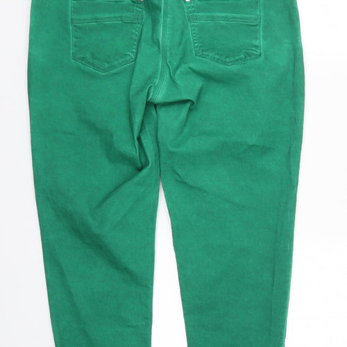 BPC Womens Green  Cotton Cropped Jeans Size 16 L25 in Regular Button