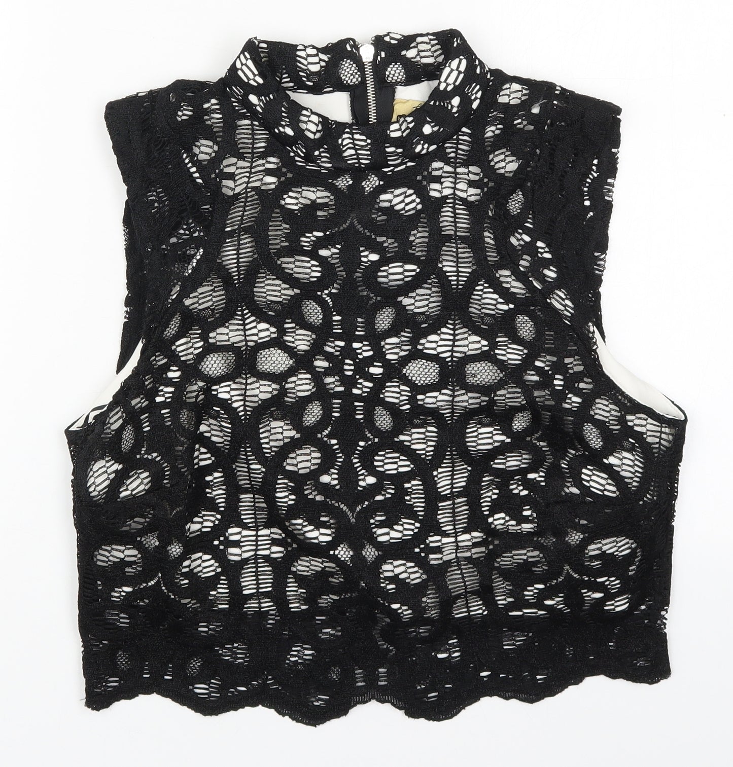 Lipsy Womens Black  Polyester Basic Tank Size 14 Round Neck