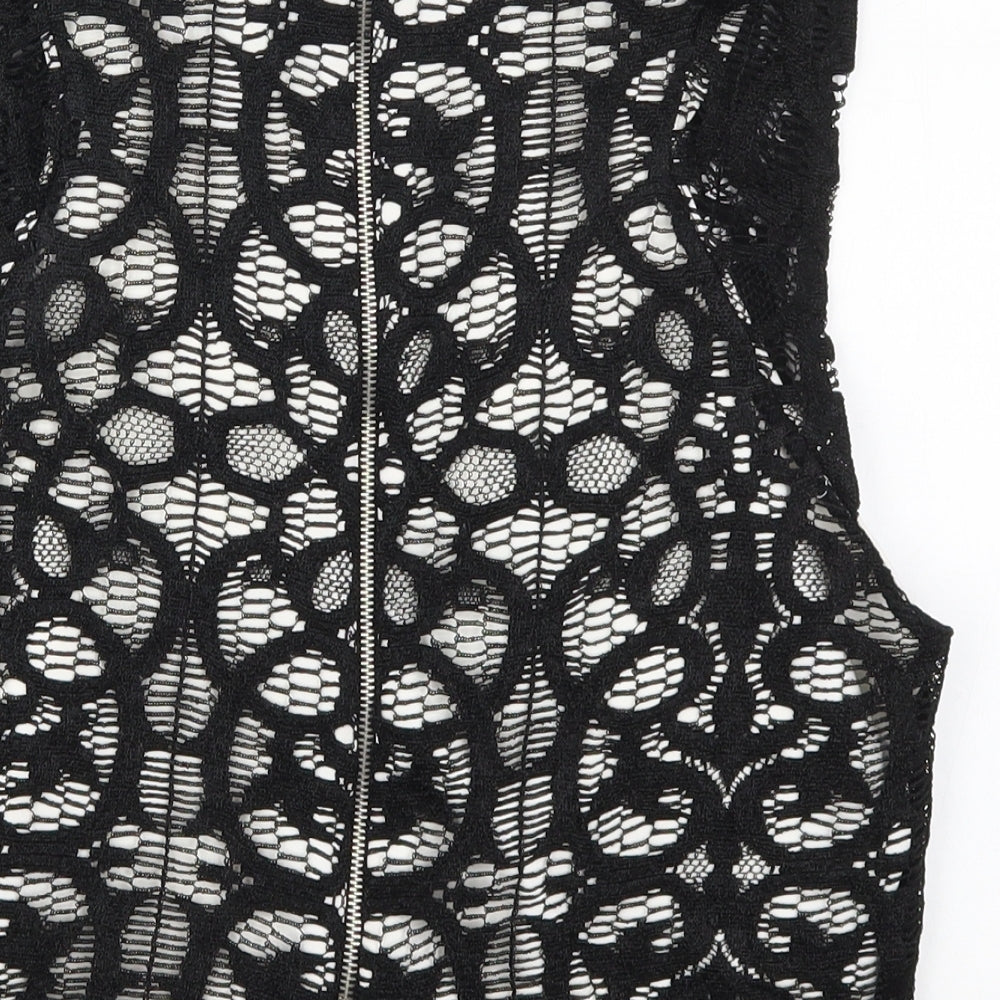 Lipsy Womens Black  Polyester Basic Tank Size 14 Round Neck