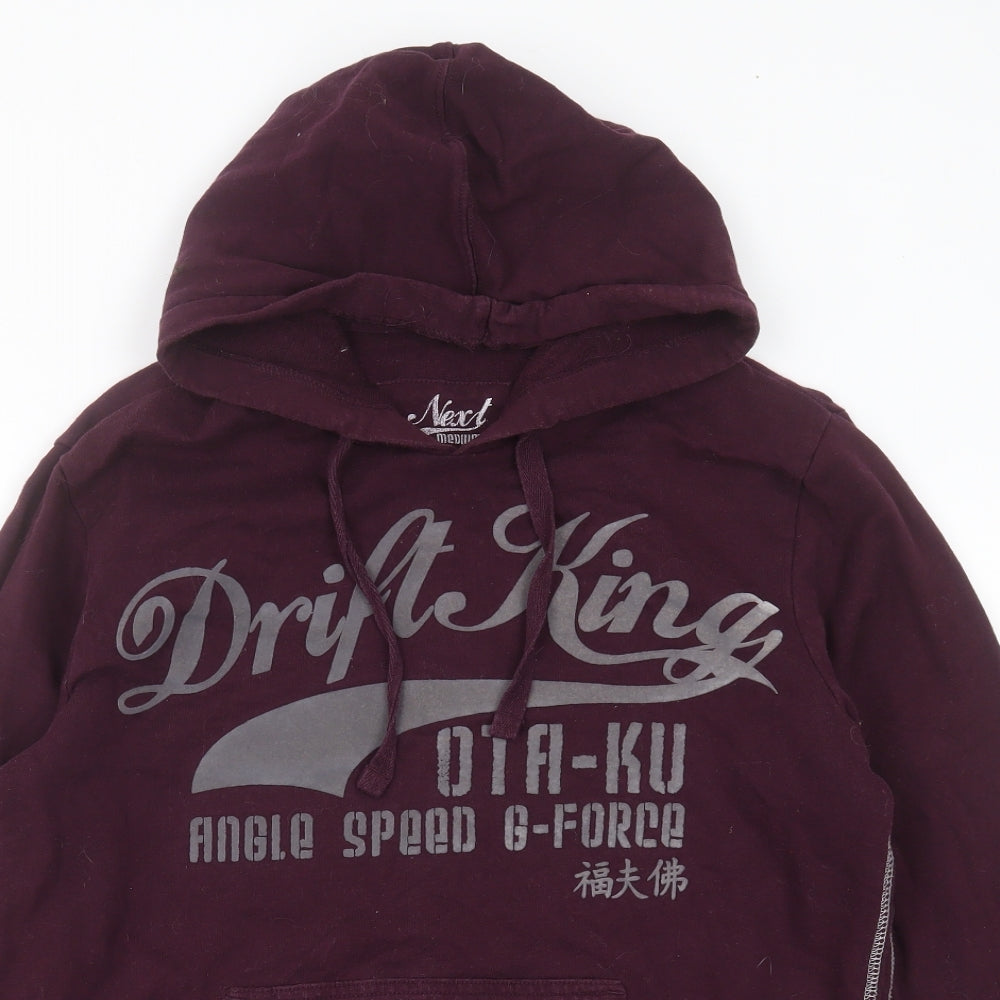 NEXT Mens Purple  Cotton Pullover Hoodie Size M