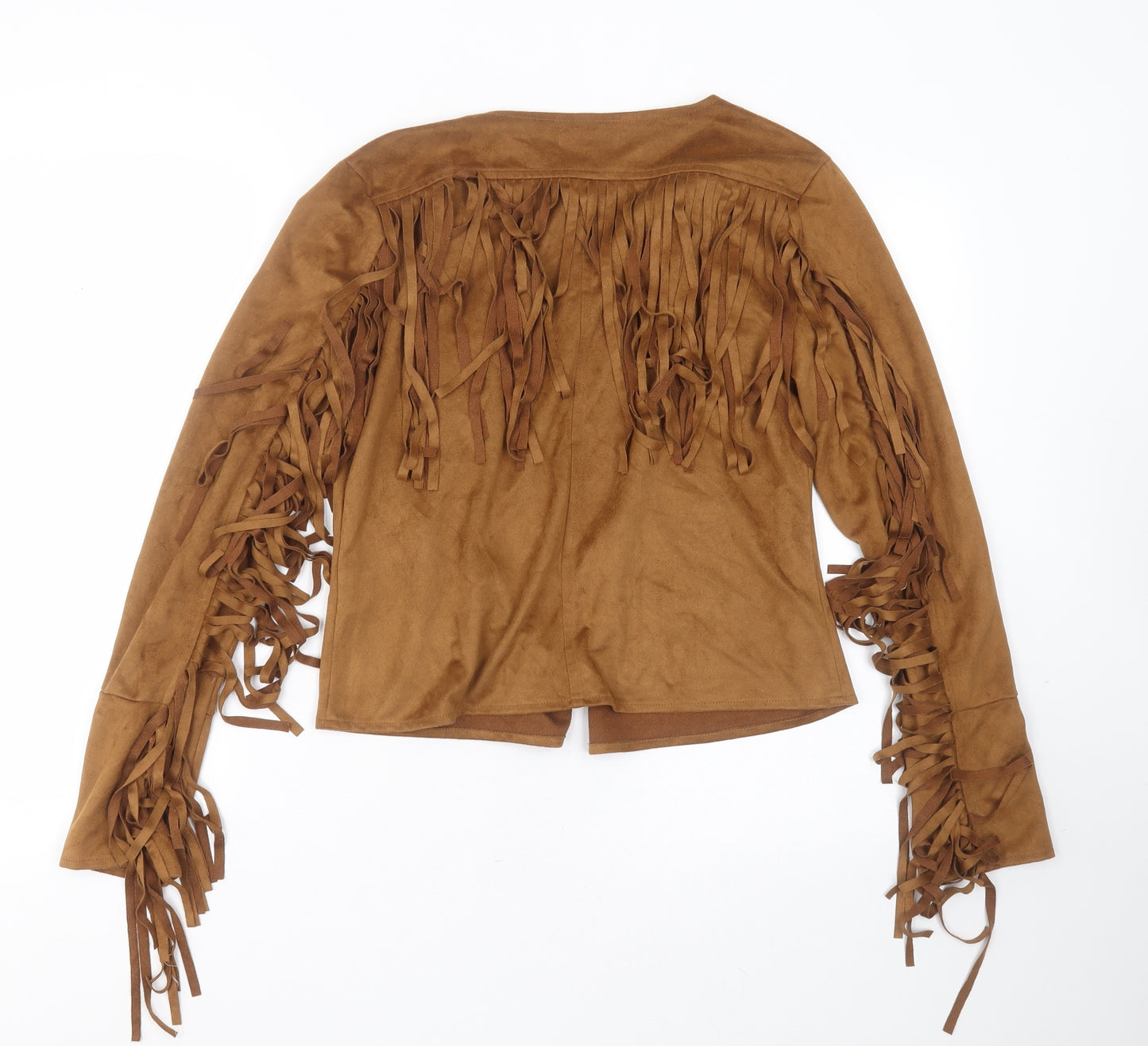 Quiz Womens Brown   Jacket  Size 12   - fringe detail