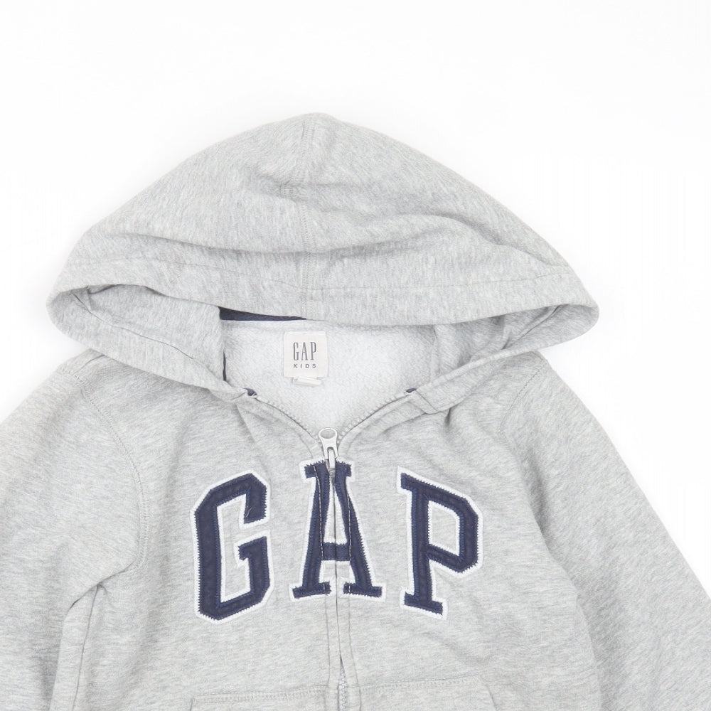 Gap kids Boys Grey  Cotton Pullover Hoodie Size 6-7 Years  Zip
