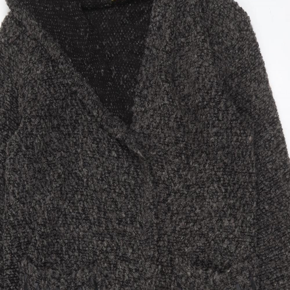 Together Womens Grey V-Neck  Acrylic Cardigan Jumper Size 14