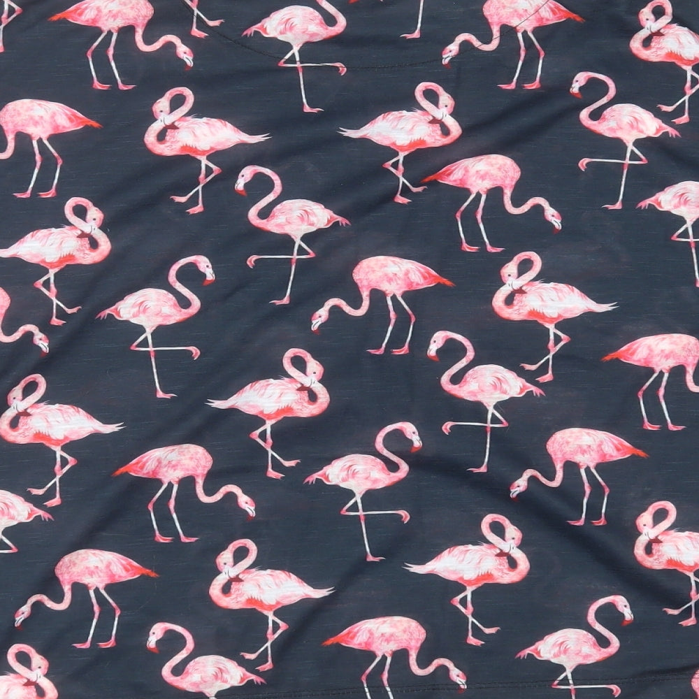 NEXT Womens Blue  Polyester Basic T-Shirt Size 18 Round Neck - flamingo
