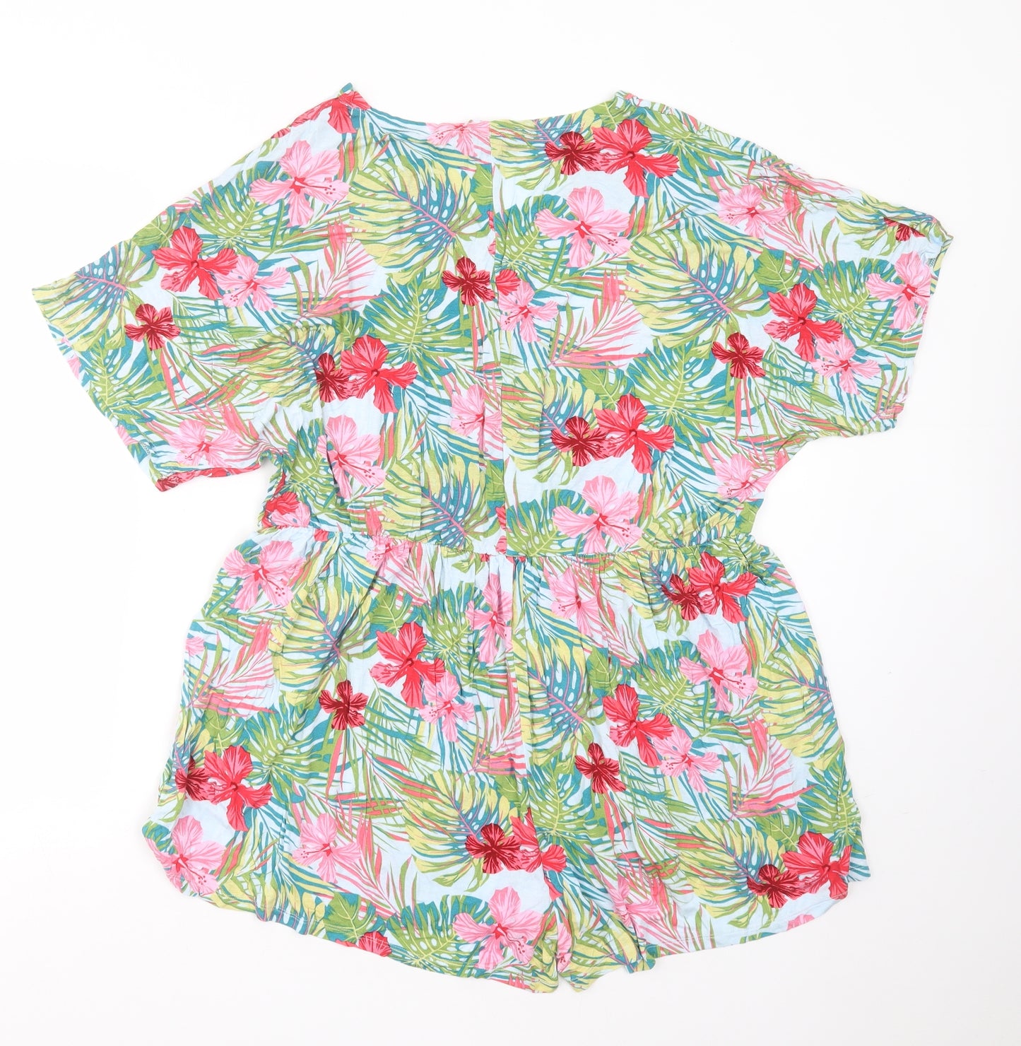 Primark Womens Multicoloured Floral Viscose Playsuit One-Piece Size 18