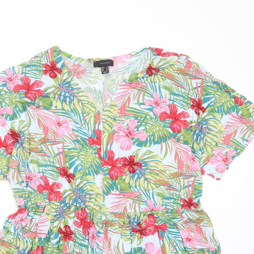 Primark Womens Multicoloured Floral Viscose Playsuit One-Piece Size 18