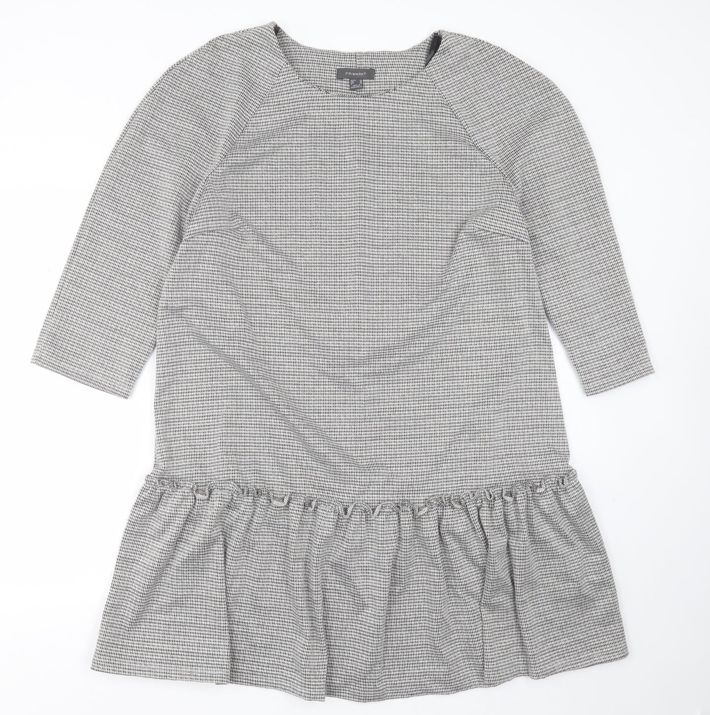 Primark Womens Grey Geometric Polyester Shift  Size 20  Round Neck