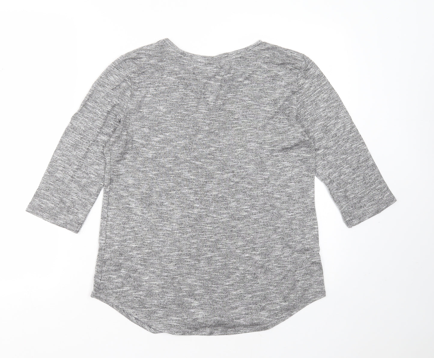 Papaya Womens Grey  Viscose Basic T-Shirt Size 12 V-Neck
