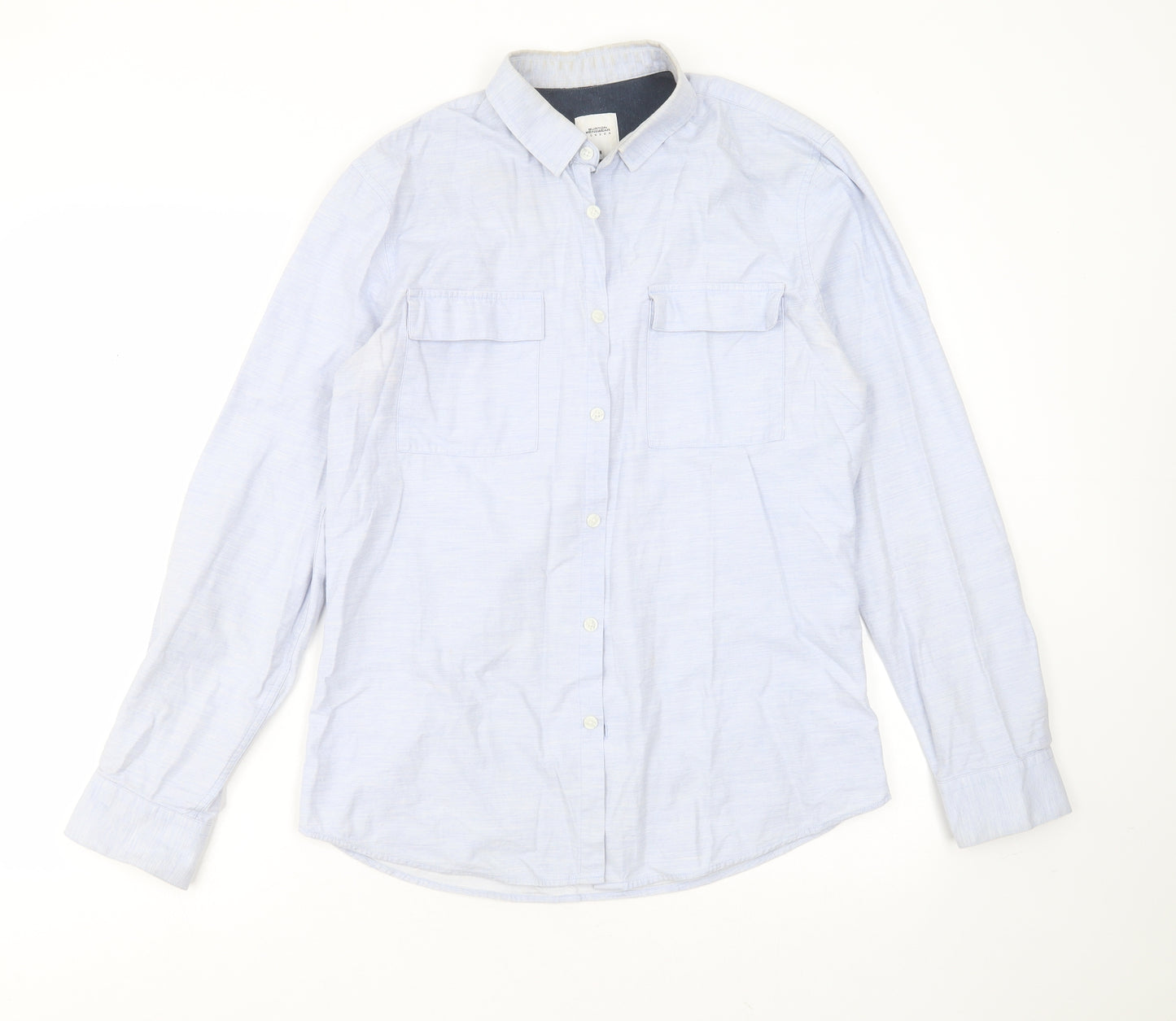 Burton Mens Blue  Cotton  Button-Up Size M Collared Button