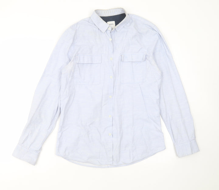 Burton Mens Blue  Cotton  Button-Up Size M Collared Button