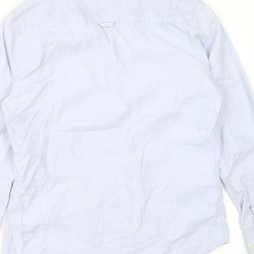 Burton Mens Blue  Cotton  Button-Up Size M Collared Button