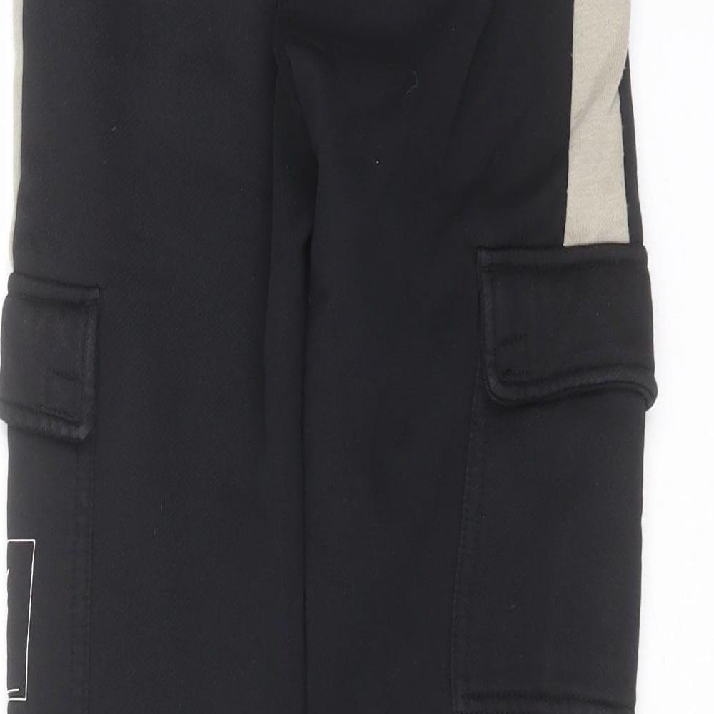 Primark Boys Black  Cotton Jogger Trousers Size 11-12 Years  Regular Drawstring