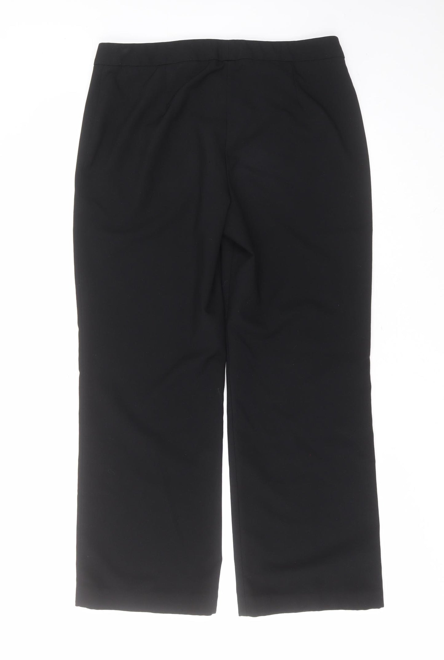 Marks and Spencer Womens Black  Polyester Trousers  Size 14 L28 in Regular
