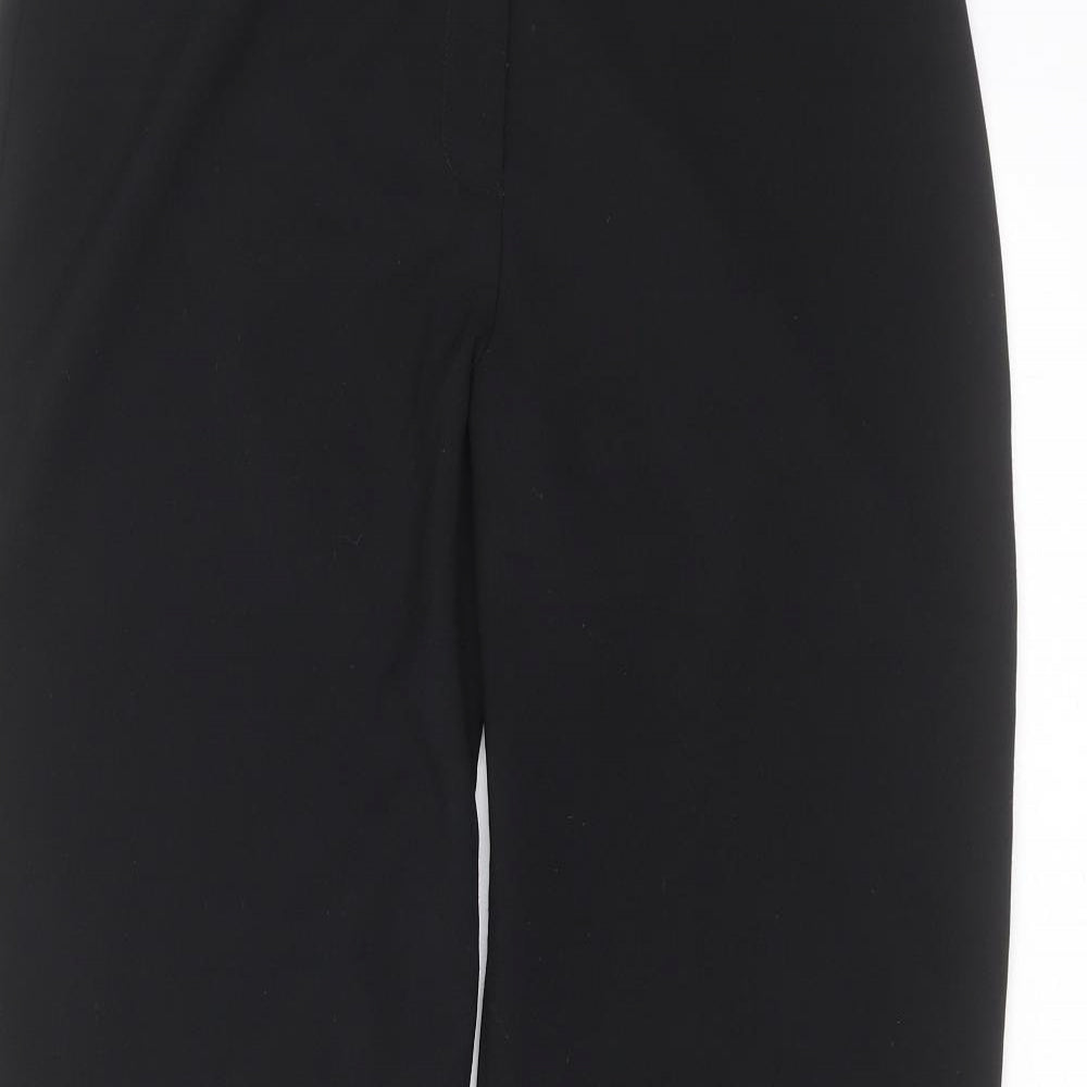 Marks and Spencer Womens Black  Polyester Trousers  Size 14 L28 in Regular