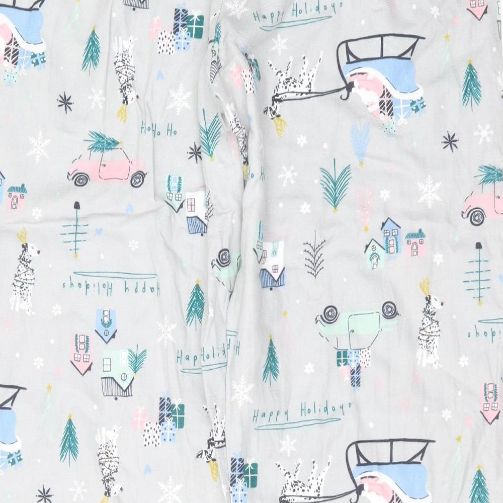 George Womens Grey Solid Cotton  Pyjama Pants Size 12   - christmas print