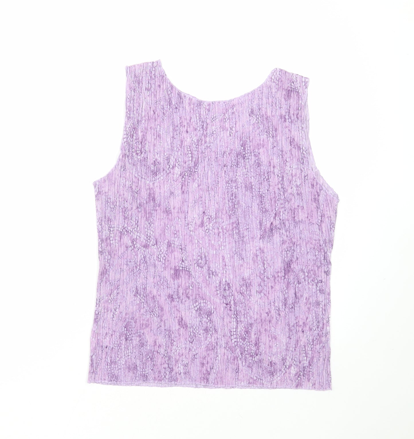 Marks and Spencer Womens Purple Animal Print Polyester Basic Blouse Size 16 Round Neck