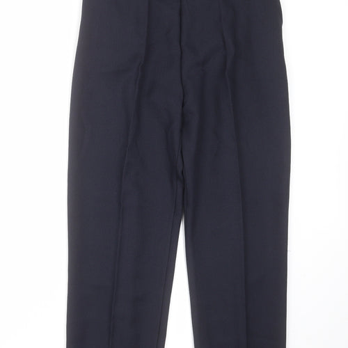 Preworn Womens Blue Herringbone Polyester Trousers  Size S L26 in Regular