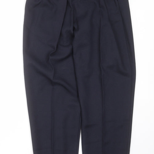 Preworn Womens Blue Herringbone Polyester Trousers  Size S L26 in Regular