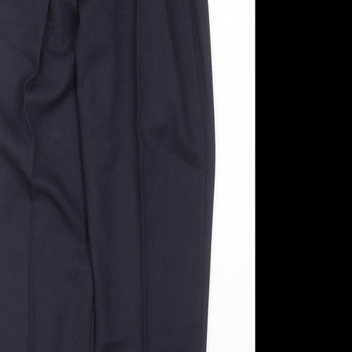 Preworn Womens Blue Herringbone Polyester Trousers  Size S L26 in Regular