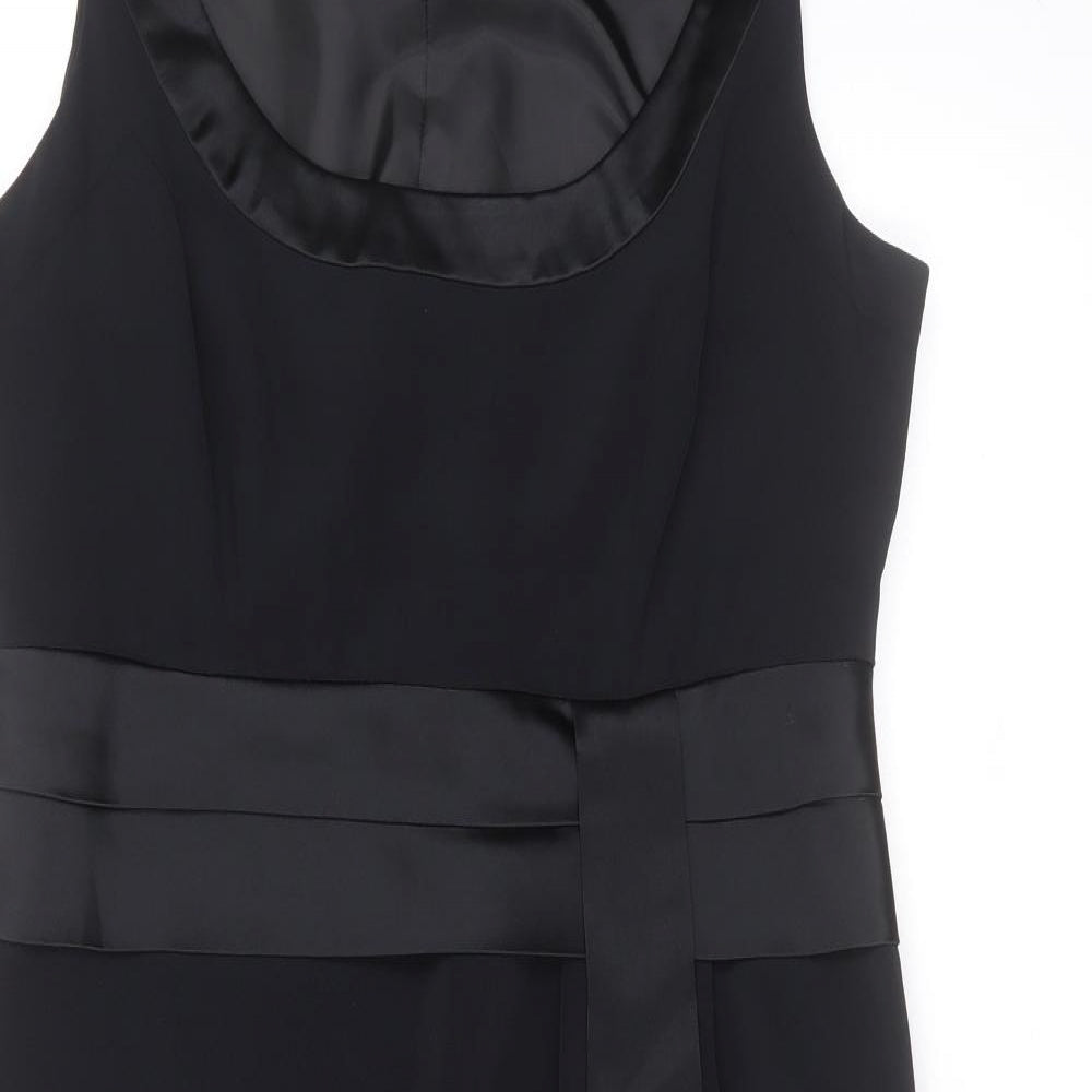 Marks and Spencer Womens Black  Acetate Shift  Size 16  Round Neck