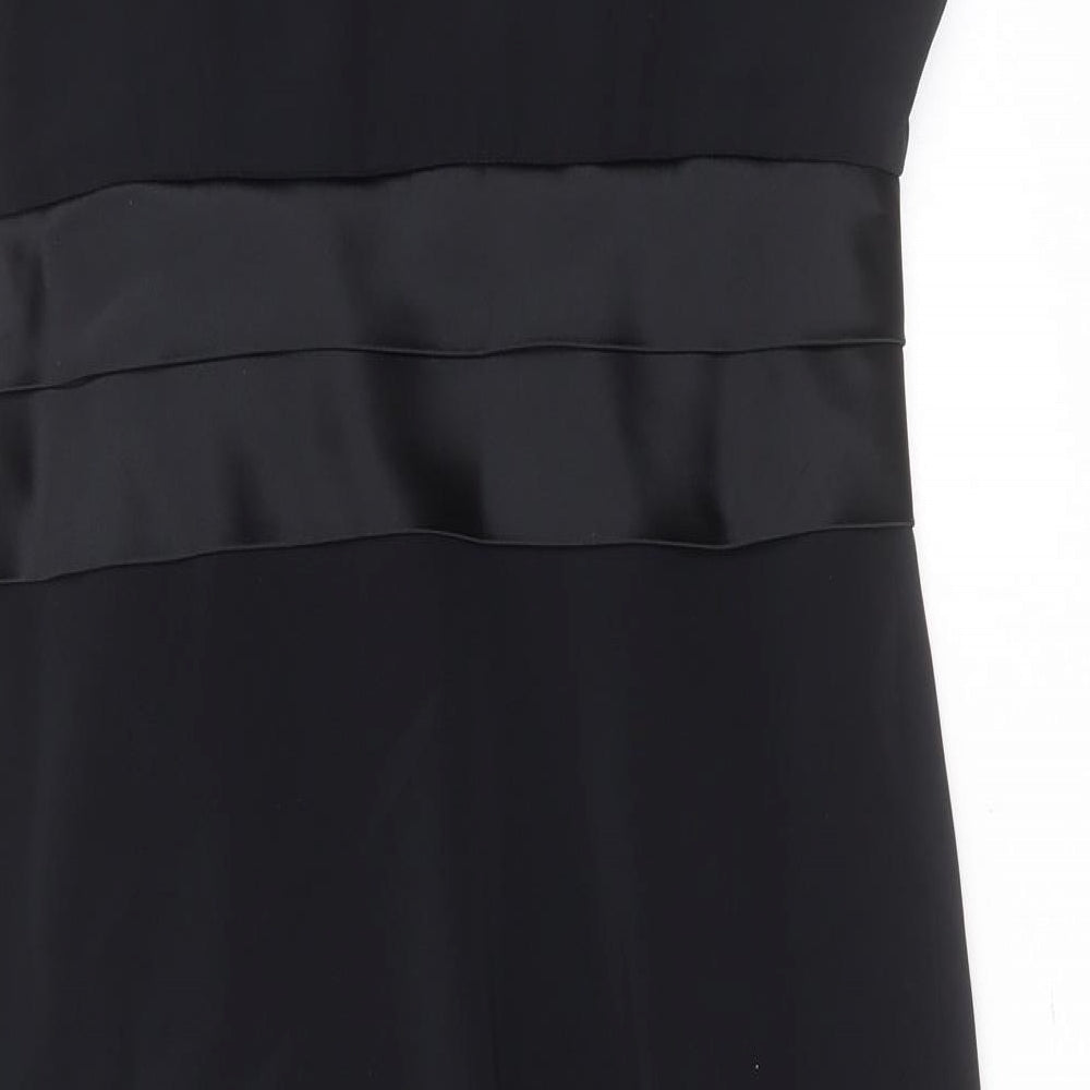 Marks and Spencer Womens Black  Acetate Shift  Size 16  Round Neck