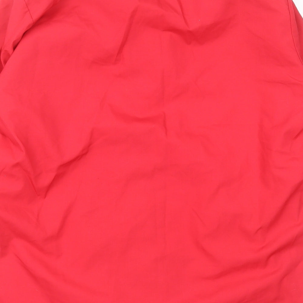 Banner Mens Red  Polyester  Button-Up Size 15 Collared Button