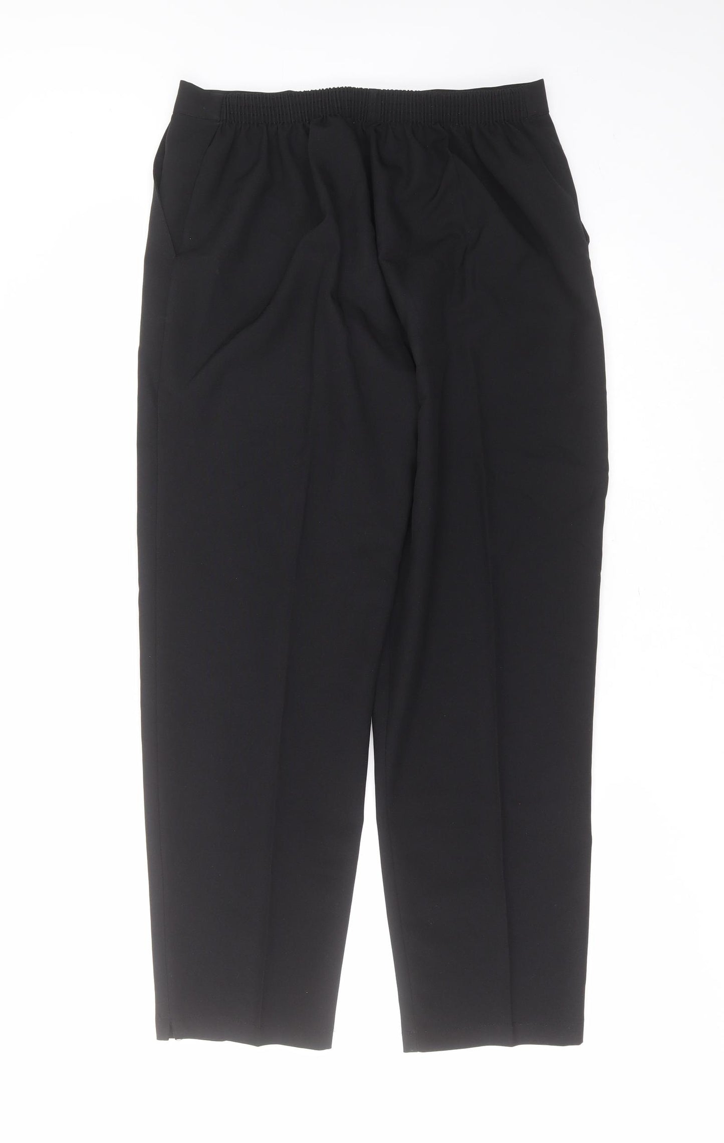 Preworn Womens Black  Polyester Trousers  Size 16 L28 in Regular