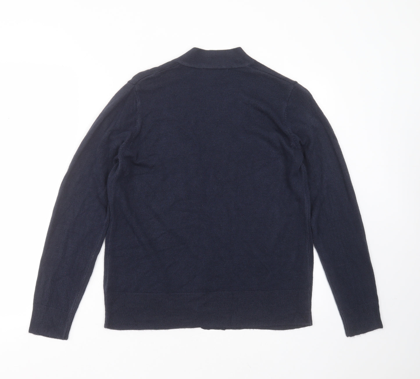 Marks and Spencer Womens Blue V-Neck  Acrylic Cardigan Jumper Size M