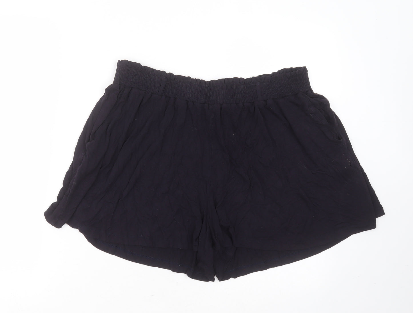 F&F Womens Blue  Viscose Hot Pants Shorts Size 16  Regular