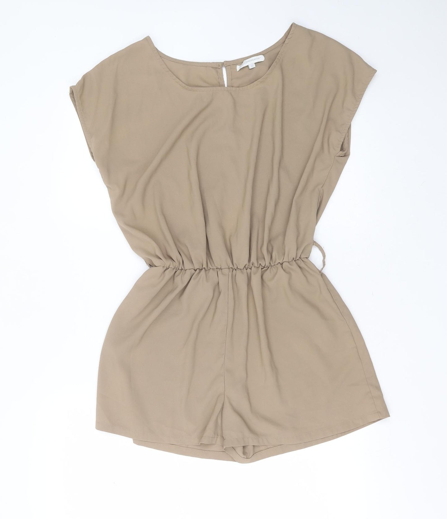 Glamorous Womens Beige  Polyester Playsuit One-Piece Size 12
