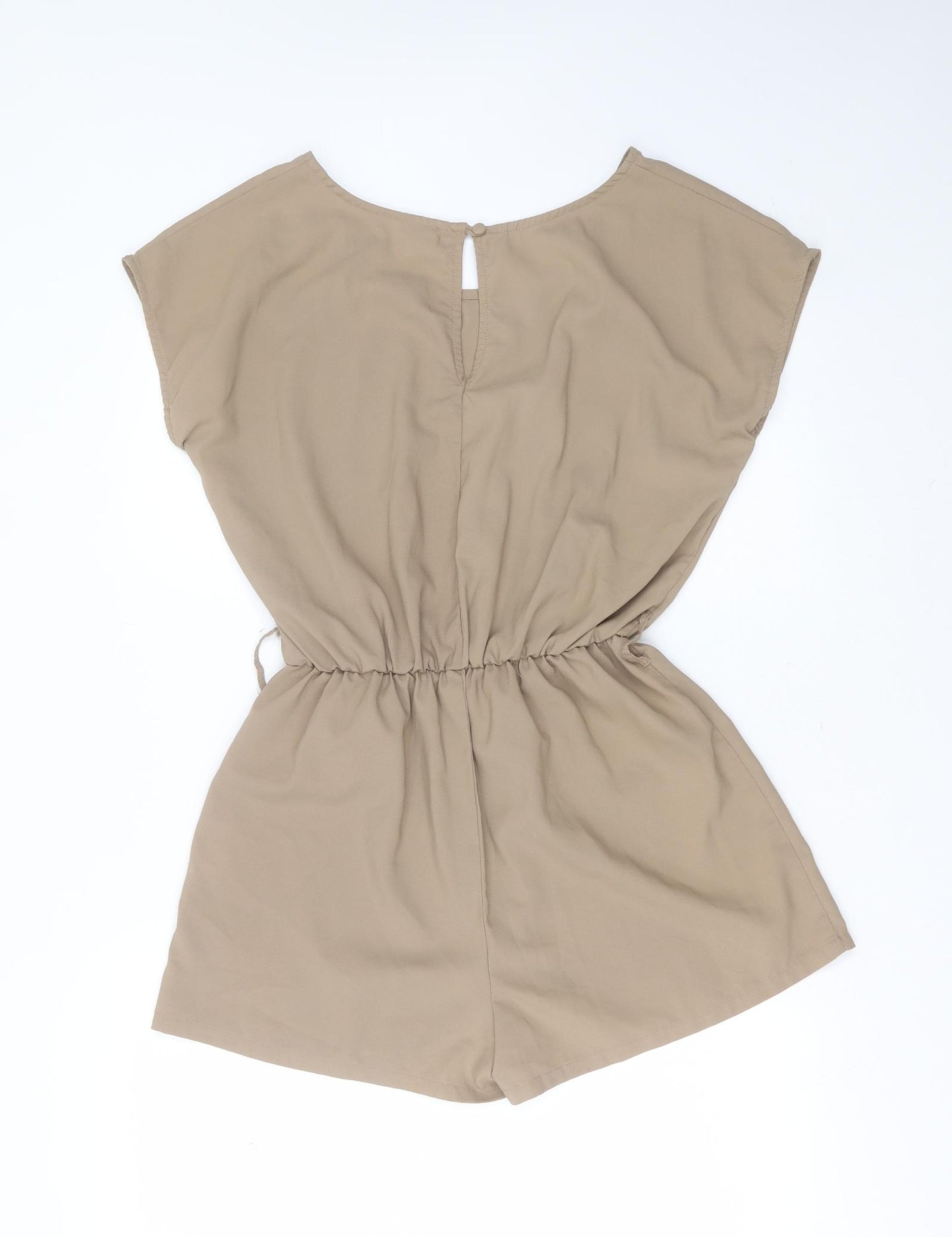 Glamorous Womens Beige  Polyester Playsuit One-Piece Size 12