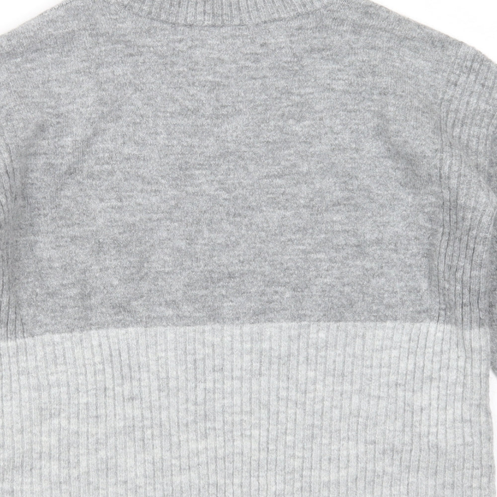 George Womens Grey Round Neck  Acrylic Pullover Jumper Size S