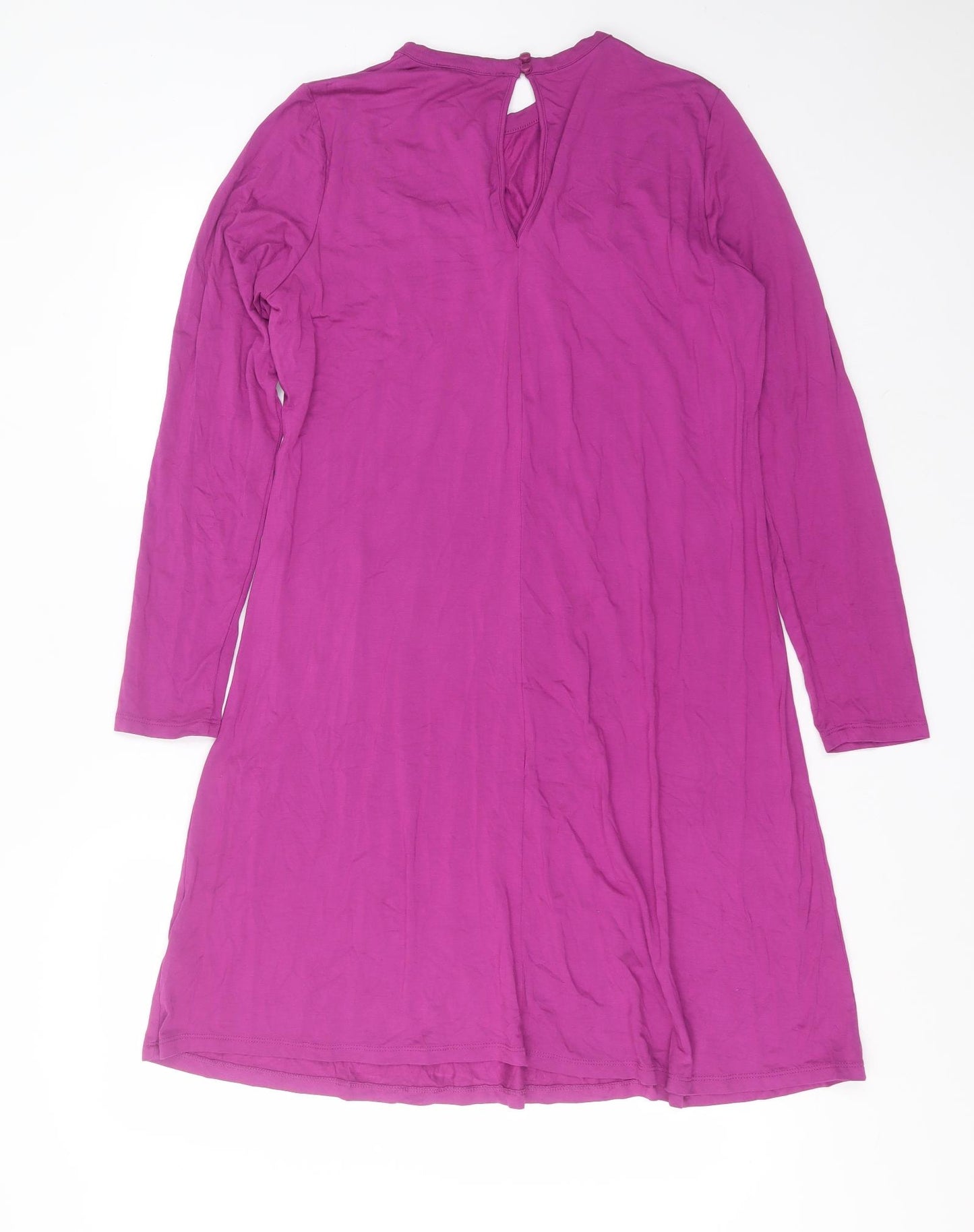 Marks and Spencer Womens Purple  Viscose T-Shirt Dress  Size 14  Round Neck