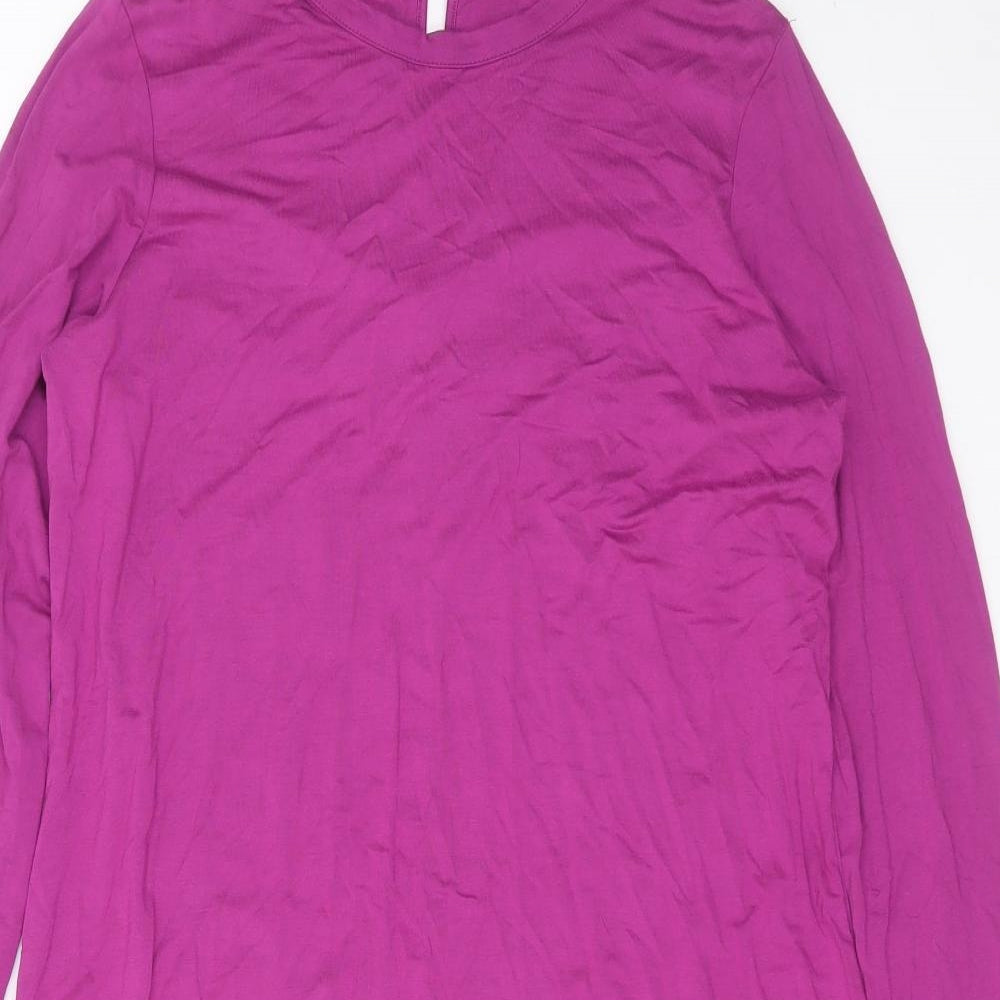 Marks and Spencer Womens Purple  Viscose T-Shirt Dress  Size 14  Round Neck