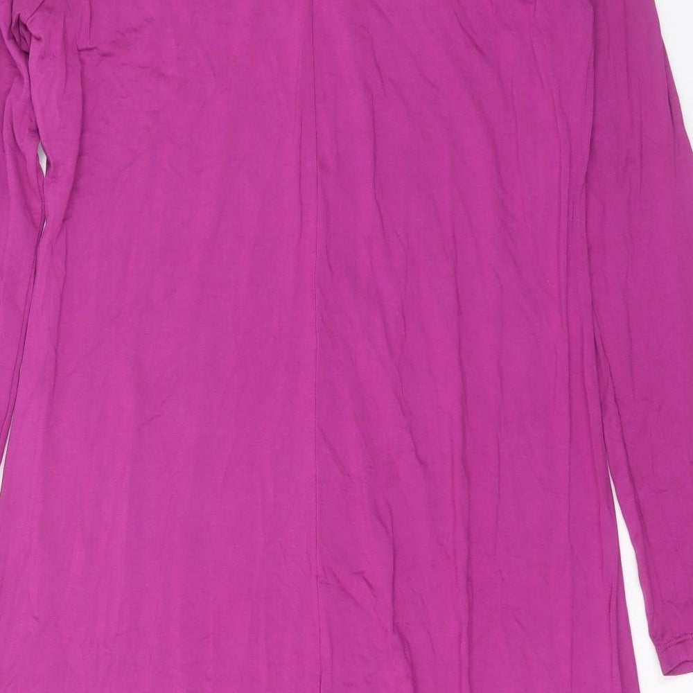 Marks and Spencer Womens Purple  Viscose T-Shirt Dress  Size 14  Round Neck