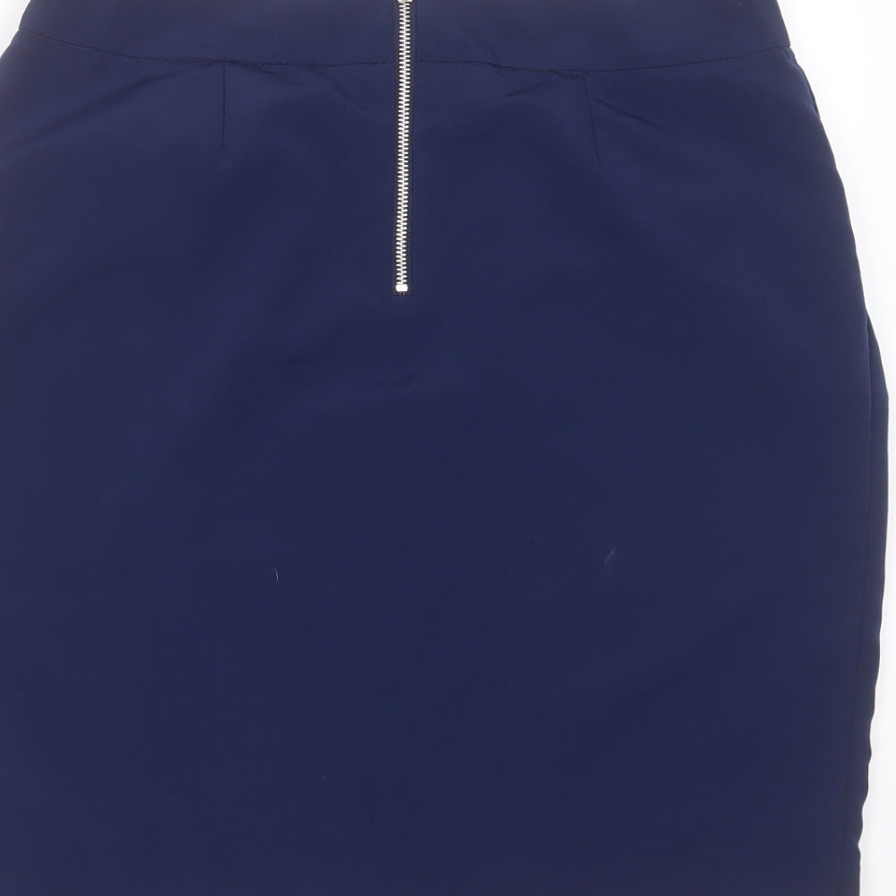 Linea Womens Blue  Polyester Straight & Pencil Skirt Size 12