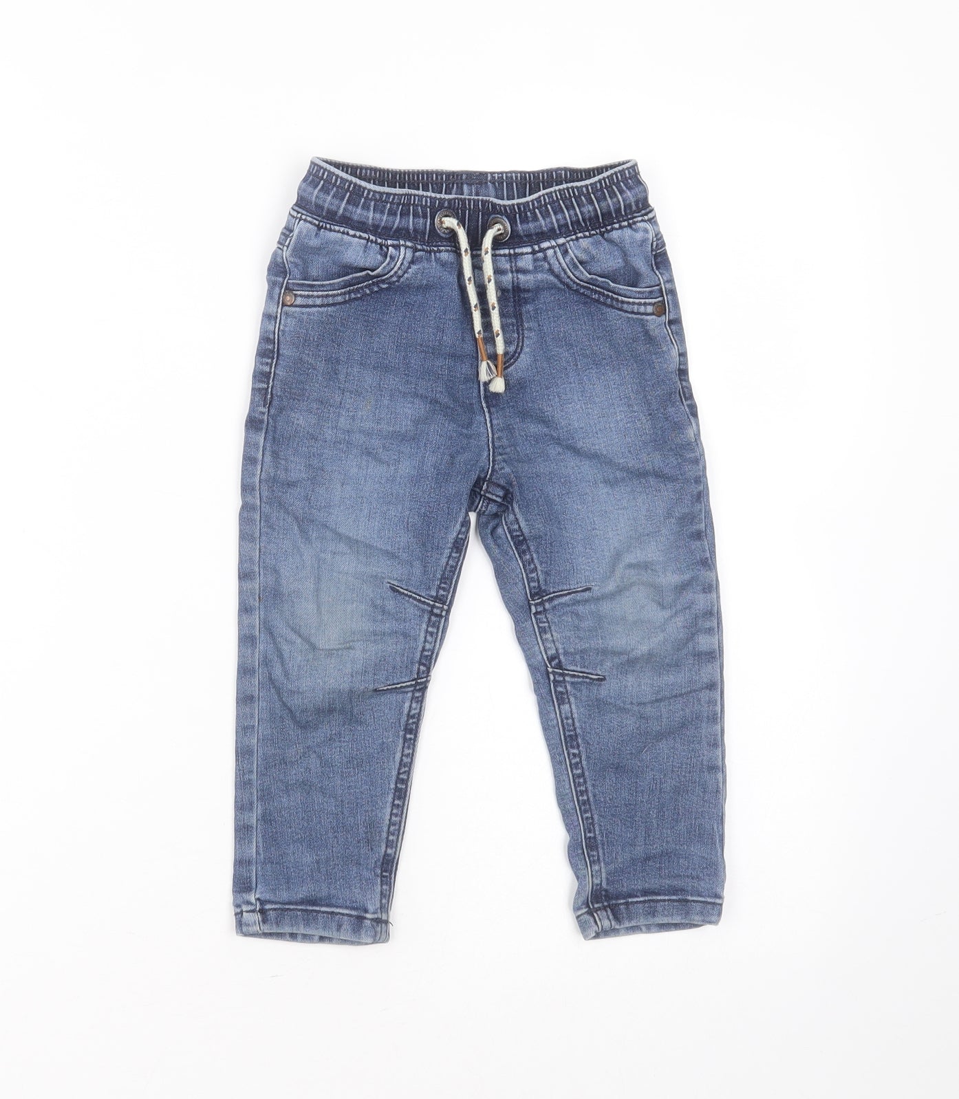 George Baby Blue  Cotton Jogger Jeans Size 18-24 Months  Drawstring