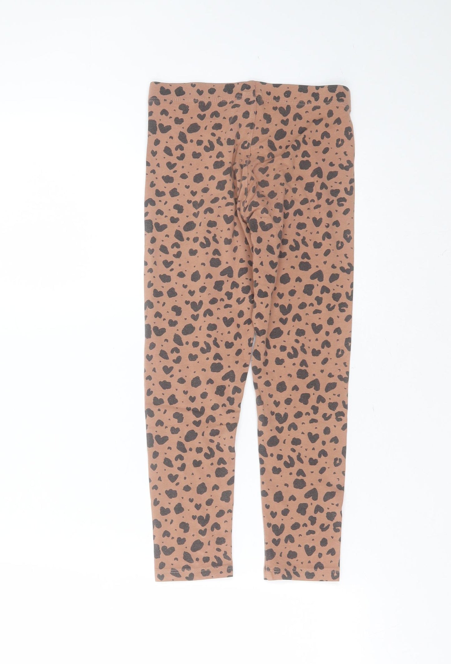 NEXT Girls Brown Animal Print Cotton Carrot Trousers Size 8 Years  Extra-Slim  - leggings